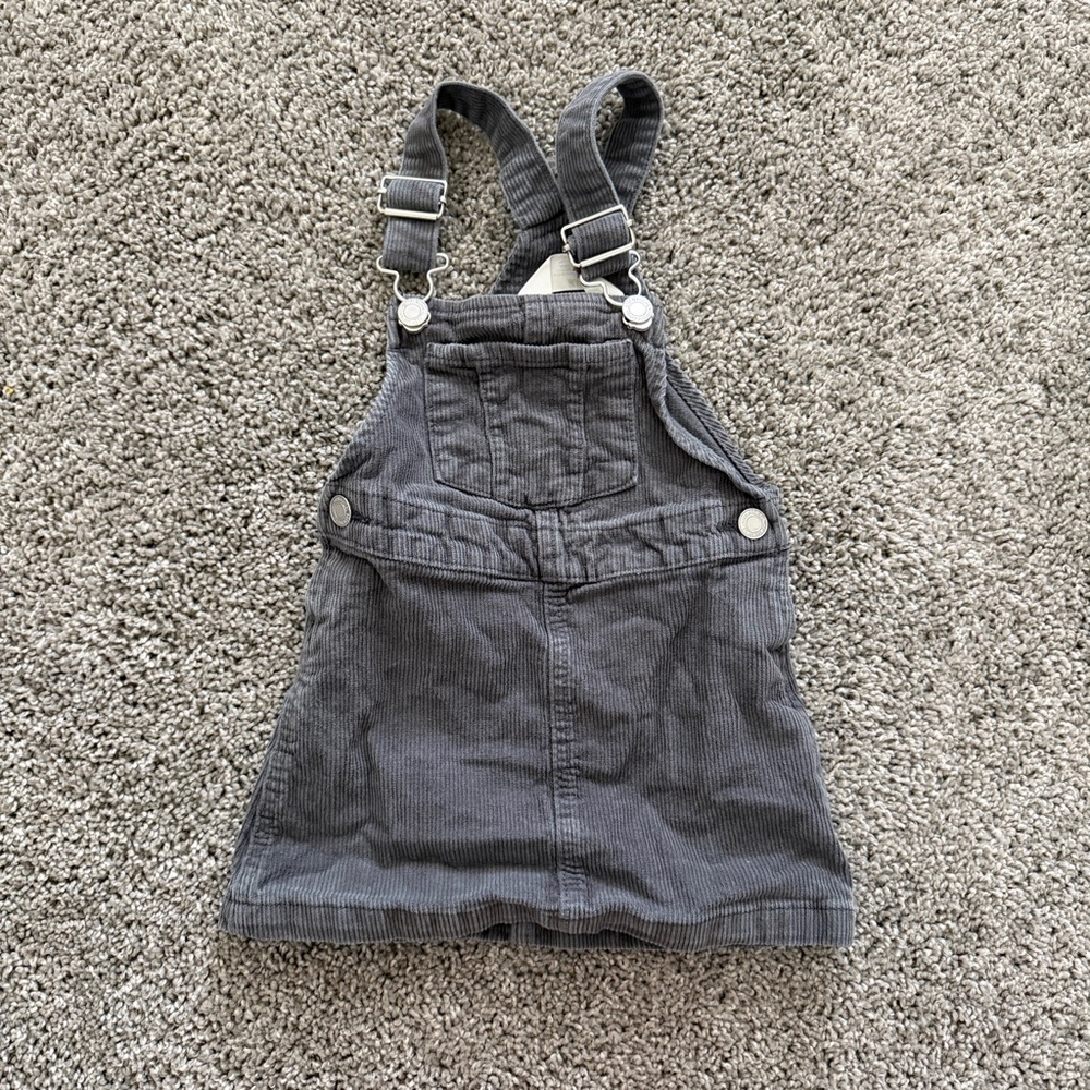 H&M Gray Corduroy Overall Dress for Kids